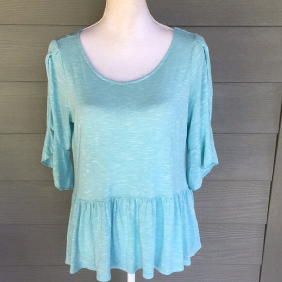 a.n.a Split Sleeve Ruffled Knit Top - Picture 1 of 9